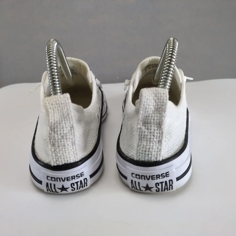 Converse All Star Shoreline Basketweave White Slip-On Sneakers Womens 8 Canvas